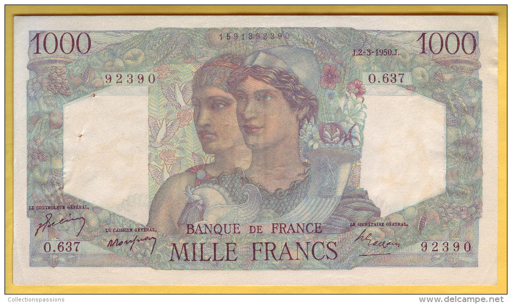 BILLET FRANCAIS - 1000 Francs Minerve Et Hercule 2.3.1950 SUP+ - 1 000 F 1945-1950 ''Minerve Et Hercule''