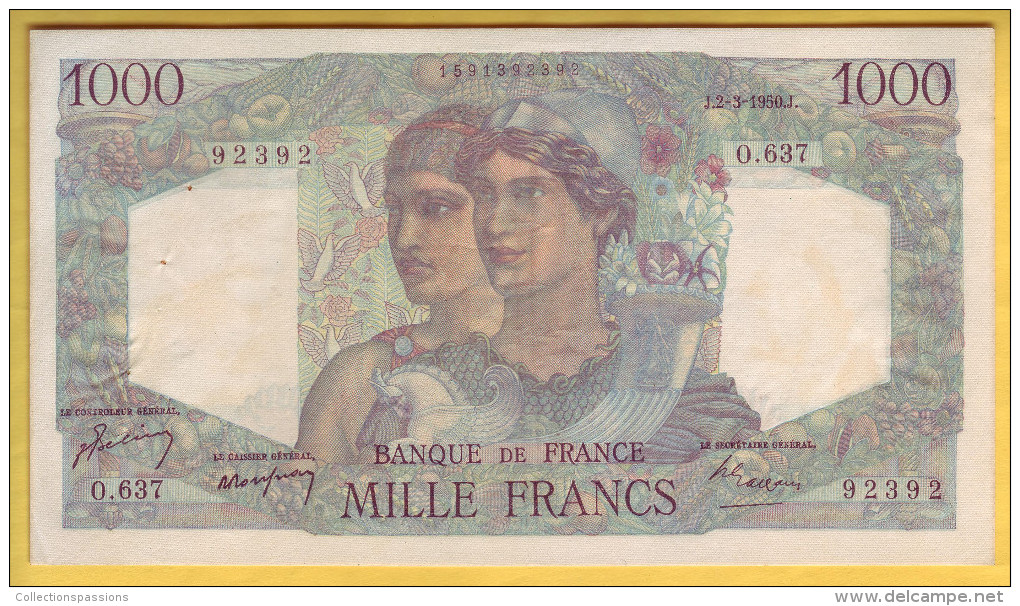 BILLET FRANCAIS - 1000 Francs Minerve Et Hercule 2.3.1950 SUP+ - 1 000 F 1945-1950 ''Minerve Et Hercule''