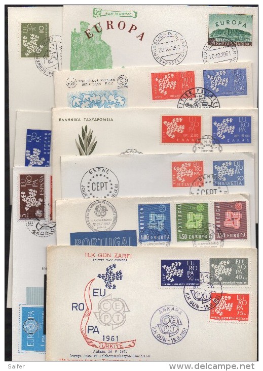 CEPT 1961  Anno Completo 17 Buste FDC - Volledig Jaar