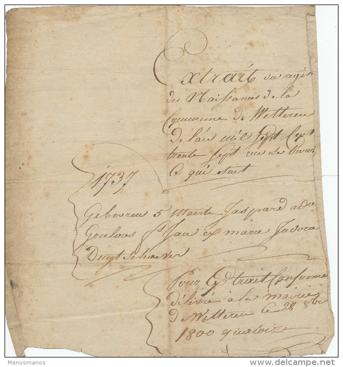 041/24 - WETTEREN 3 Documents Anciens 1733 , 1737 (1800) Et 1818 - Familles Gruloos Et Duytschaevers - 1714-1794 (Paises Bajos Austriacos)