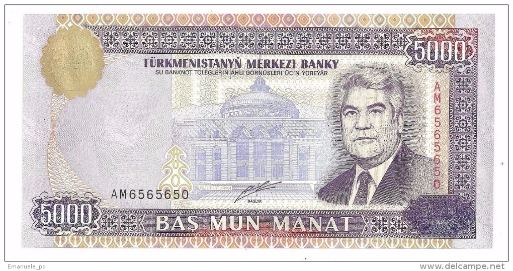 FANCY SERIAL - Turkmenistan Fancy S/N 6565650 UNC 5000 Manat 2000 - Turkmenistan