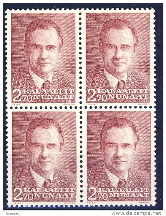 #Greenland 1984. Michel 151 In Bloc Of 4. MNH(**) - Nuevos