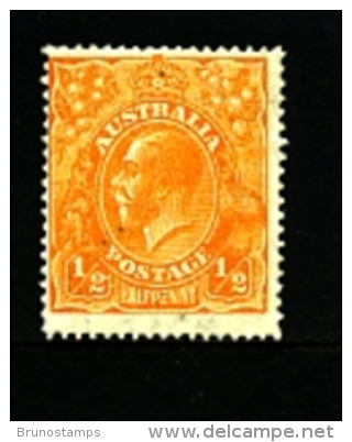 AUSTRALIA - 1927  KGV HEAD  1/2d  ORANGE  SMALL MULTIPLE WMK  PERF 14  MINT NH  SG 85 - Nuevos