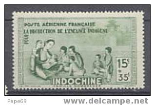 Indochine P.A. N° 20 XX PEQUI 15 C. + 35 C. Vert TB - Poste Aérienne
