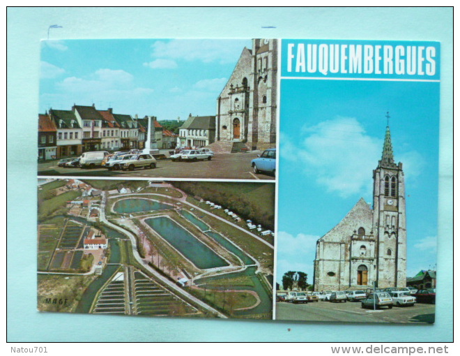 V08-62-pas De Calais-fauquembergues-grand'rue-eglise-pisciculture-etang De Merck-saint Lievin--multivues-voitures-- - Fauquembergues