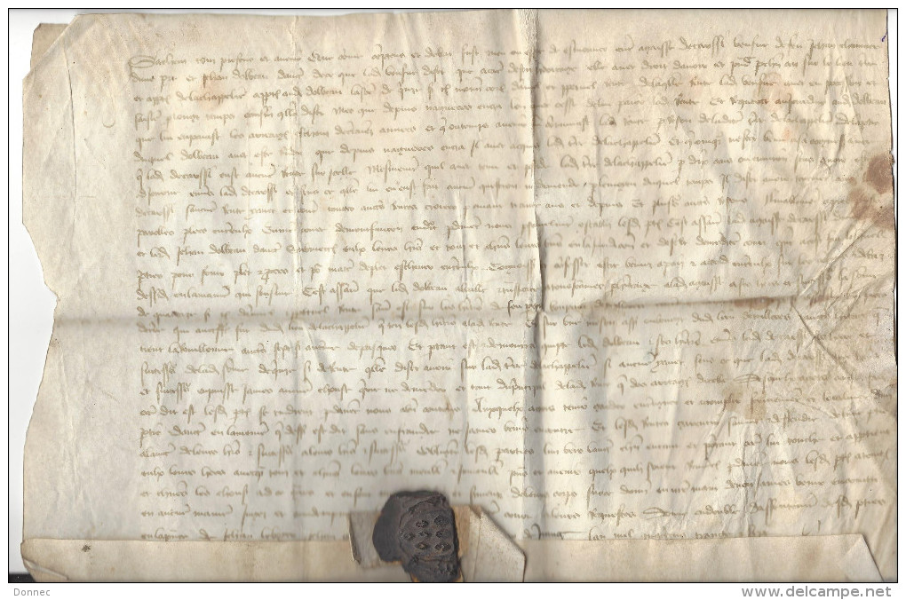 PARCHEMIN , 1437, France, Sceau ( Cassé ) - Manuscritos