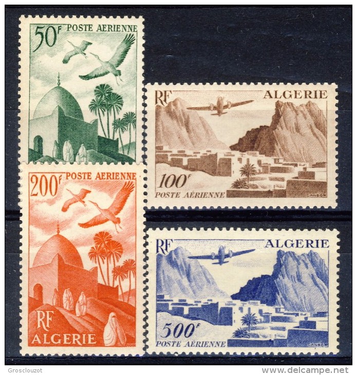 Algeria Posta Aerea 1949-53 Incisioni Aeree Serie N. 9-12  MNH Catalogo € 50 - Airmail