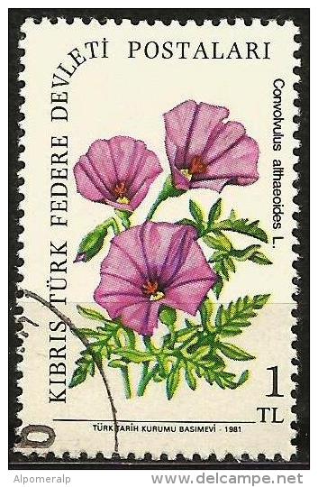 Turkish Cyprus 1981 - Mi. 101 O, Morning Glory ( Convolvulus Althaeoides) | Flowers - Used Stamps