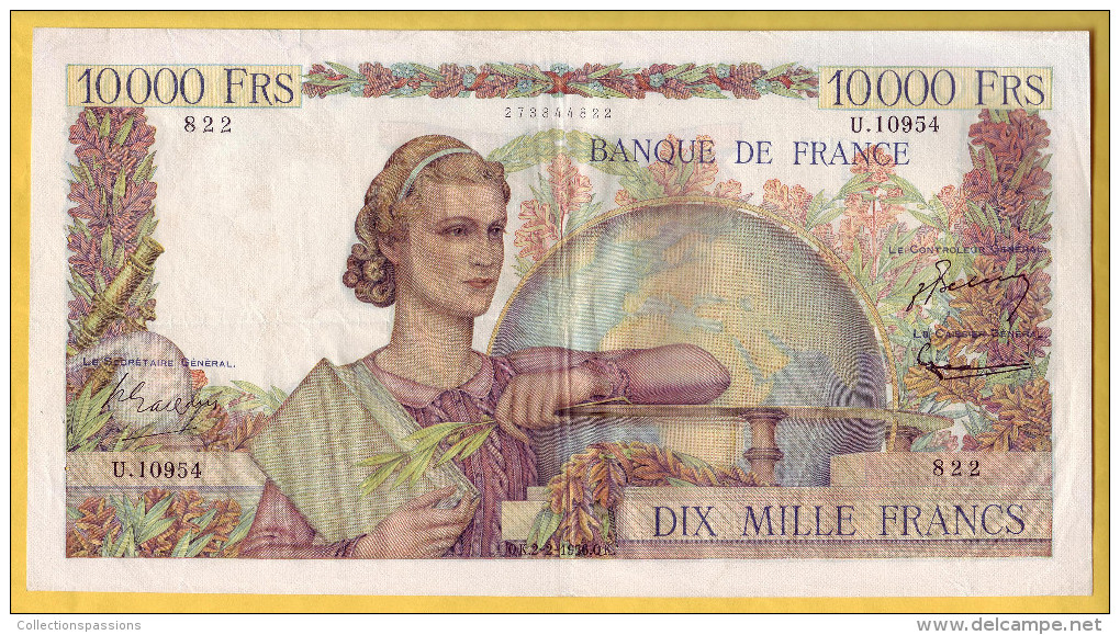 BILLET FRANCAIS - 10000 Francs Génie Français 2.2.1956 TTB - 10 000 F 1945-1956 ''Génie Français''