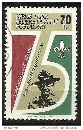 Turkish Cyprus 1982 - Mi. 124 O, Baden Powell | Scoutism | Scouting | Number Of "75" | Emblems - Oblitérés