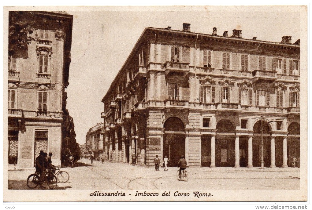 Piemonte-alessandria-alessandria Ingresso Imbocco Del Corso Roma Animata Anni/30 - Alessandria