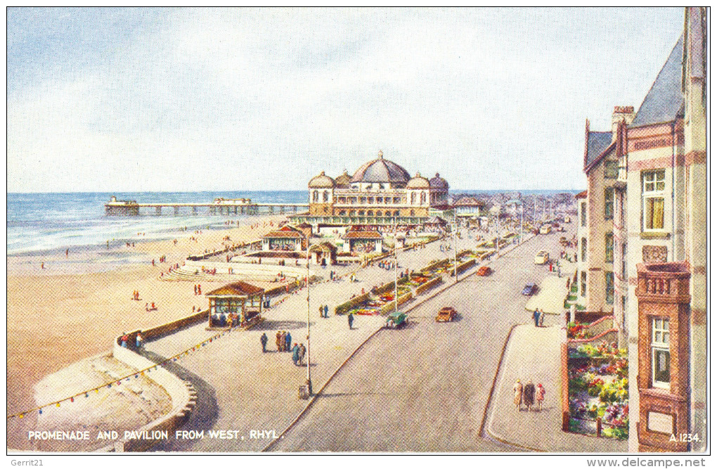 UK - WALES - DENBIGSHIRE - RHYL, Promenade And Pavilion From West, Artist BFC Parr - Denbighshire