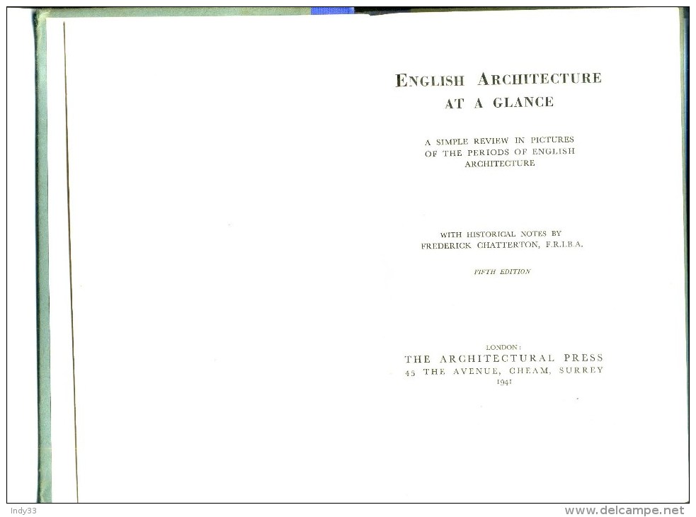 - ENGLISH ARCHITECTURE AT A GLANCE . THE ARCHITECTURAL PRESS . 1941 . - Arquitectura