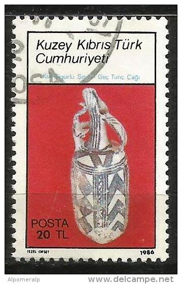 Turkish Cyprus 1986 - Mi. 185 O, Decorated Pot | Archeology - Used Stamps