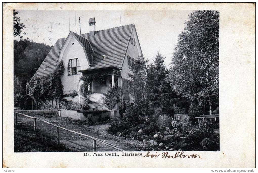 GLARISEGG Bei Steckborn (Thurgau, Schweiz) - Dr.Max Oettli-Haus, Karte Gel.1920, 2 Marken - Steckborn