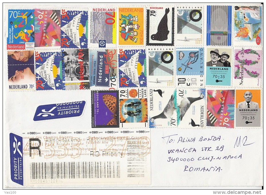 SEAL, BIRDS, NEWSPAPERS, ASTRONOMY, STAMPS ON REGISTERED COVER, 2010, NETHERLANDS - Briefe U. Dokumente