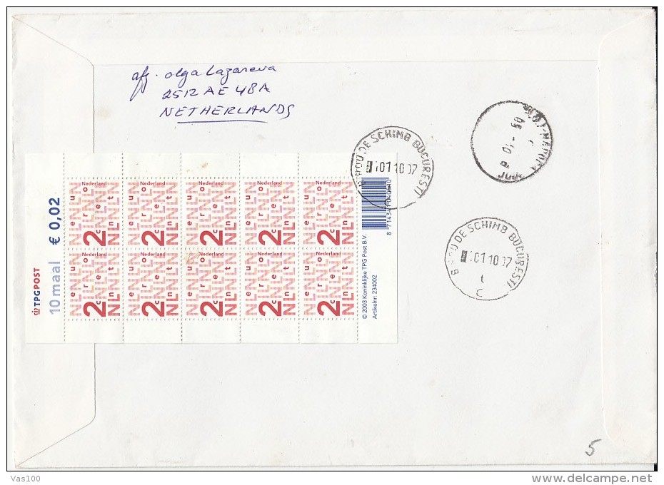 SEAL, BIRDS, NEWSPAPERS, ASTRONOMY, STAMPS ON REGISTERED COVER, 2010, NETHERLANDS - Lettres & Documents