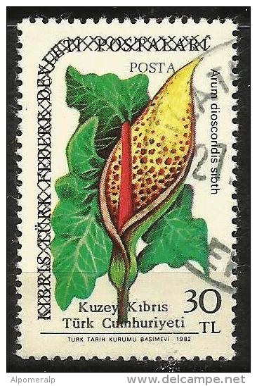 Turkish Cyprus 1987 - Mi. 202 O, Arum Dioscoridis Sibth | Plants (flora) | Flowers | Overprint - Gebraucht