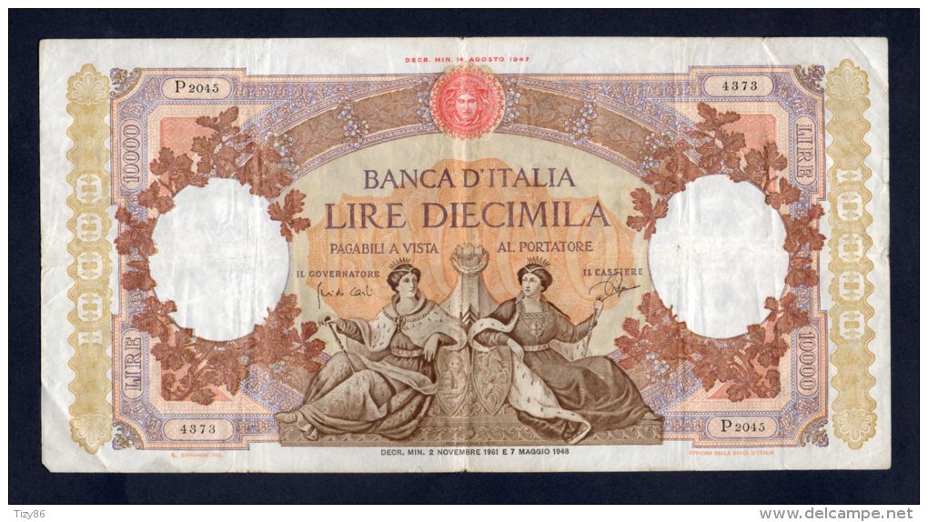 10000 LIRE REPUBBLICHE MARINARE REGINE DEL MARE 02/11/1961 - 10.000 Lire