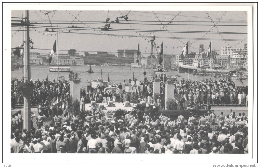 PHOTO MARSEILLE Militaire Français Et Legion´honneur Defile Funeraire Victimes Combatants ALGERIE MAROC TUNISIE - War, Military