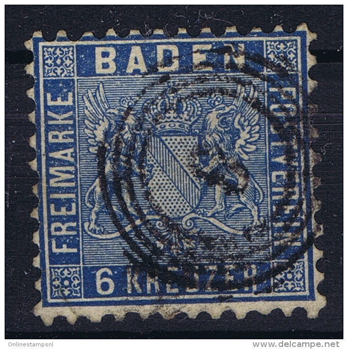 Baden Mi Nr 14 A  ,  1860 Used  Signed/ Signé/signiert/ Approvato - Sonstige & Ohne Zuordnung