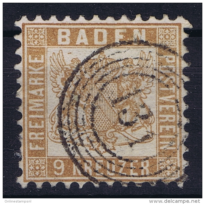 Baden Mi Nr 20 B  , Hellocker  Used 1862 - Gebraucht