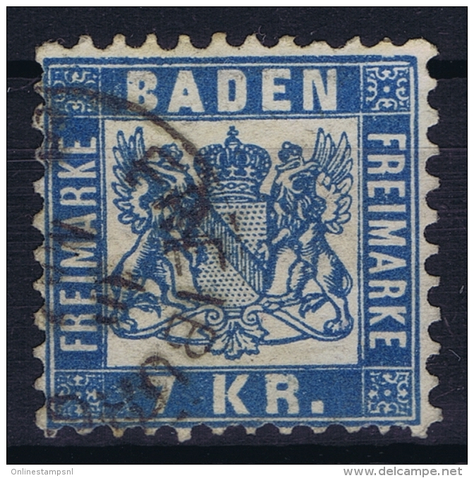 Baden Mi Nr 25  Yv Nr 25  1868  Used  Signed/ Signé/signiert/ Approvato - Sonstige & Ohne Zuordnung