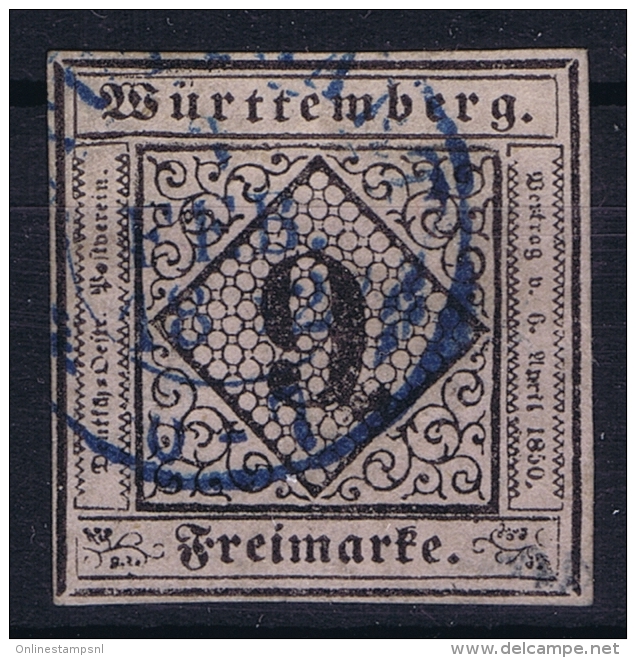 Württemberg  Mi Nr 4  Yv 4   1851  Used  Signed/ Signé/signiert Brun - Gebraucht