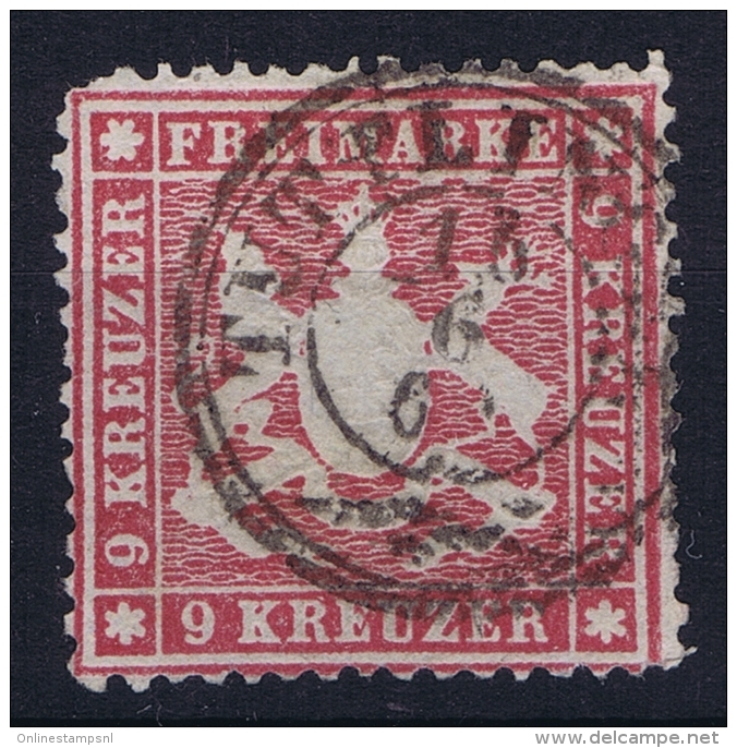 Württemberg Mi Nr  19 Y   Yv 19 A 1860 Used - Gebraucht