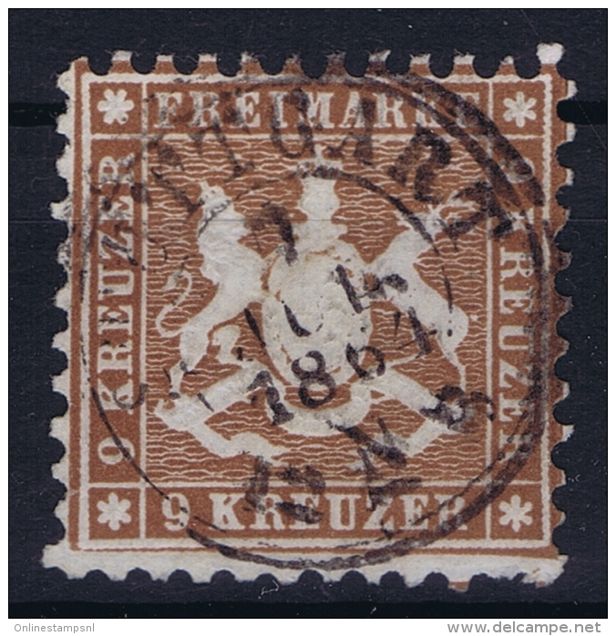 Württemberg Mi Nr  28   Yv 28 A 1863 Used - Gebraucht