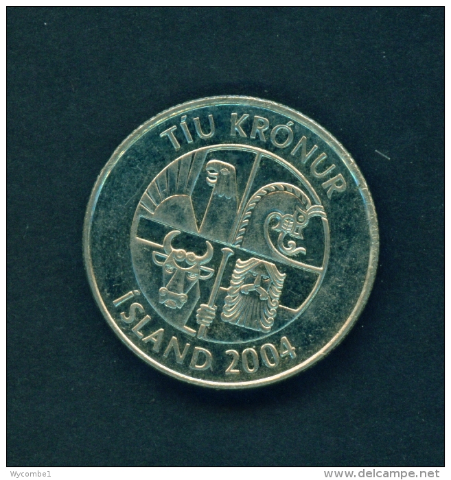 ICELAND  -  2004  10k  Circulated Coin - Islandia