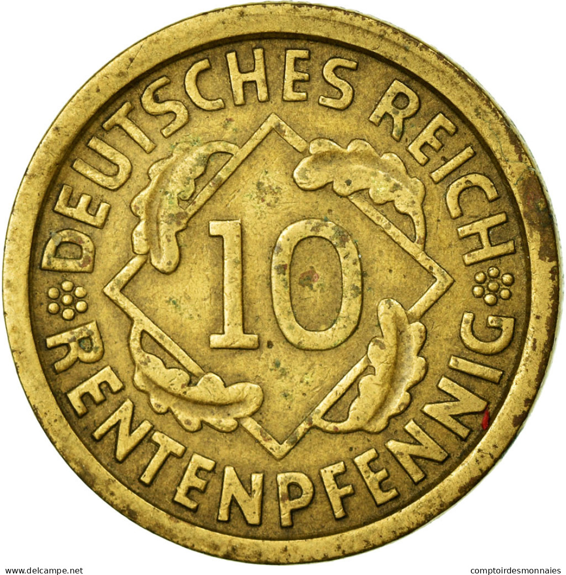 Monnaie, Allemagne, République De Weimar, 10 Reichspfennig, 1924, Hamburg, TTB - 10 Rentenpfennig & 10 Reichspfennig