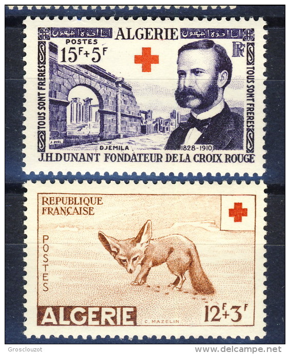 Algeria 1954 E 1957 Pro Croce Rossa  N. 317 E 343  **MNH Catalogo € 16 - Ungebraucht