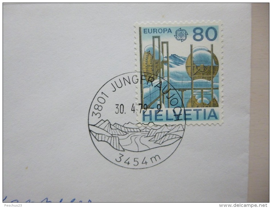 SUISSE / SCHWEIZ / SVIZZERA / SWITZERLAND // JUNGFRAUJOCH 3454m, FDC 30.04.79, Mit Sondermarke - Marcophilie