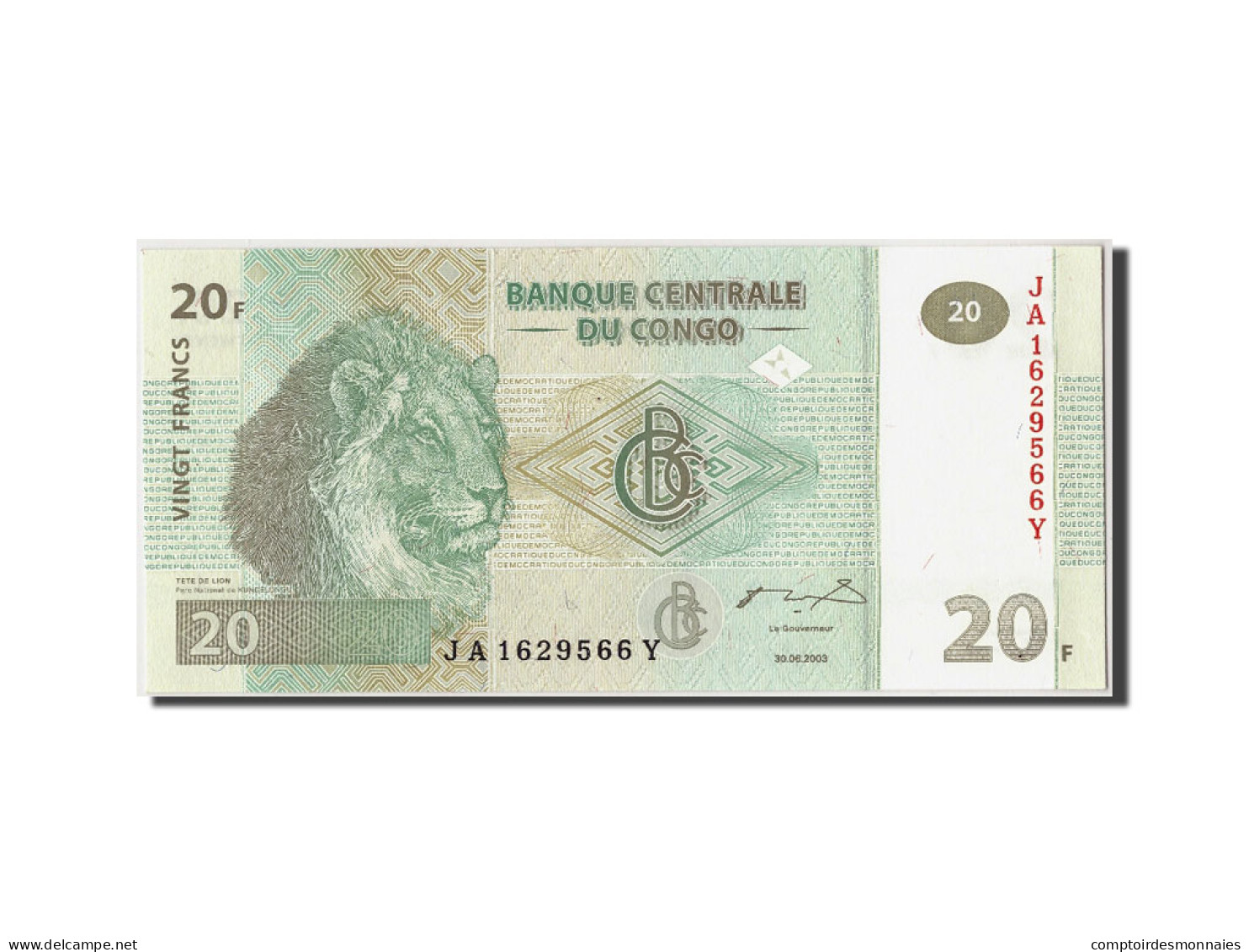 Billet, Congo Democratic Republic, 20 Francs, 2003, 2003-06-30, KM:94a, NEUF - Democratic Republic Of The Congo & Zaire