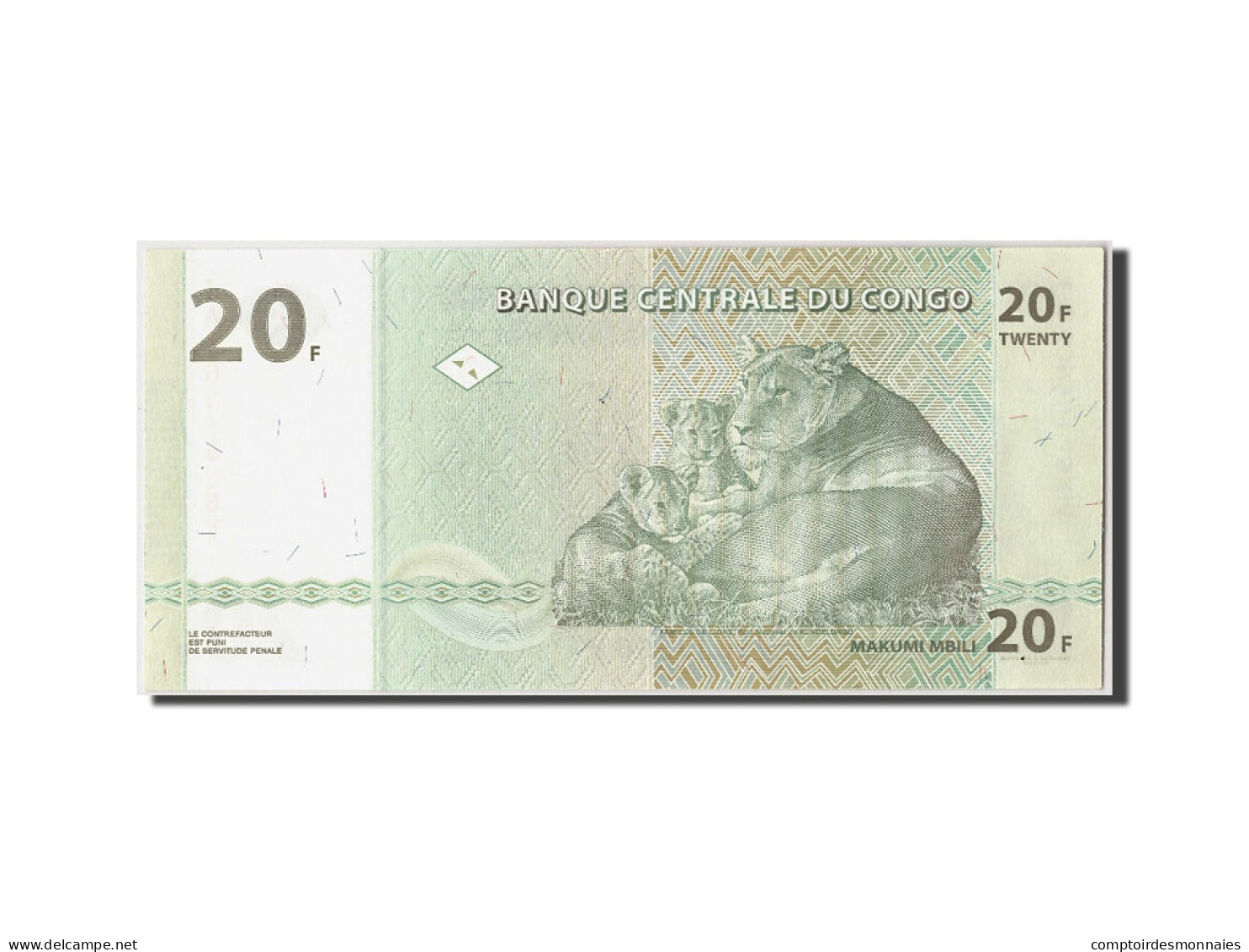 Billet, Congo Democratic Republic, 20 Francs, 2003, 2003-06-30, KM:94a, NEUF - République Démocratique Du Congo & Zaïre