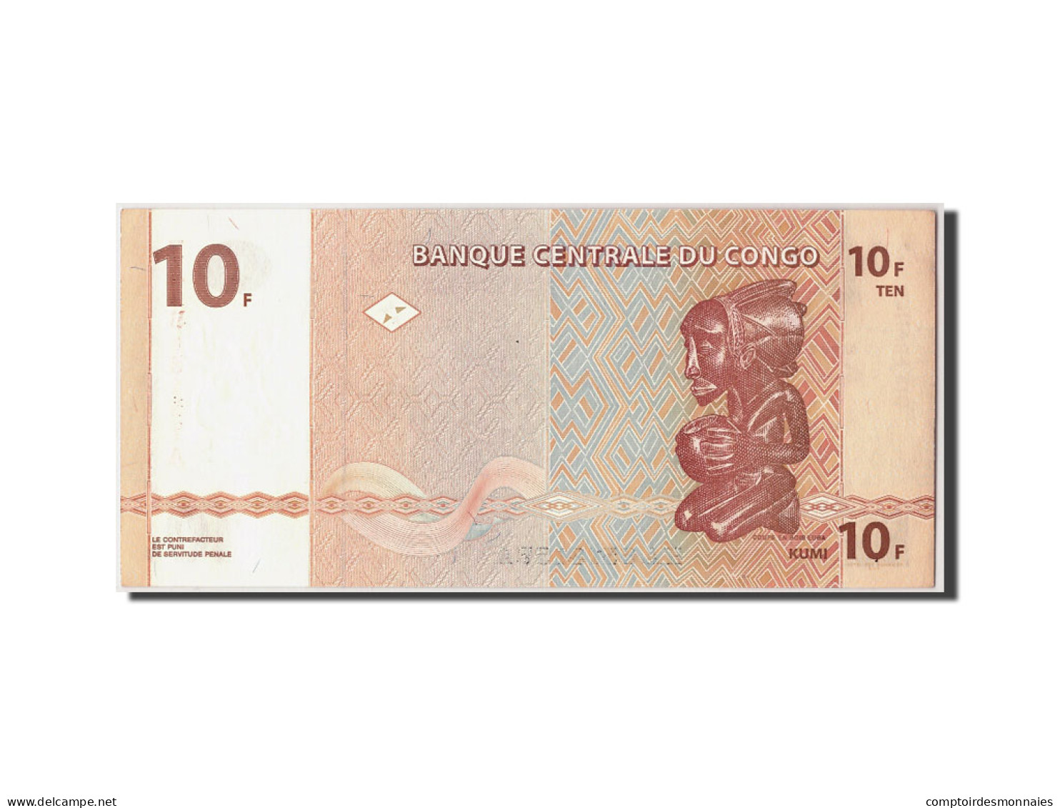Billet, Congo Democratic Republic, 10 Francs, 2003, 2003-06-30, KM:93a, NEUF - Demokratische Republik Kongo & Zaire