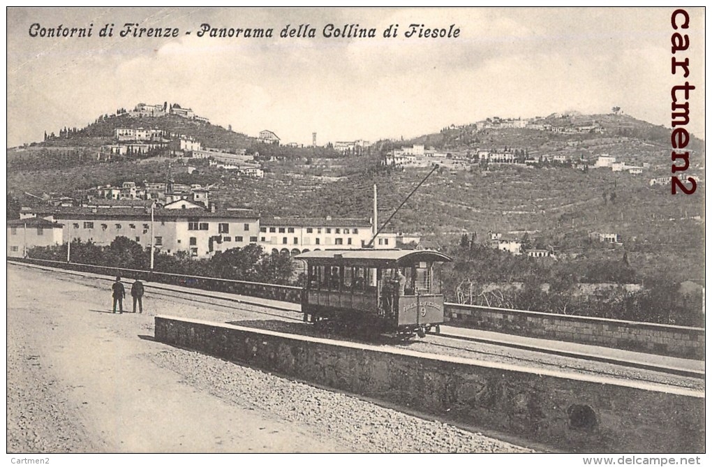 FIRENZE PANORAMA DELLA COLLINA DI FIESOLE TRAMWAY ITALIA - Firenze