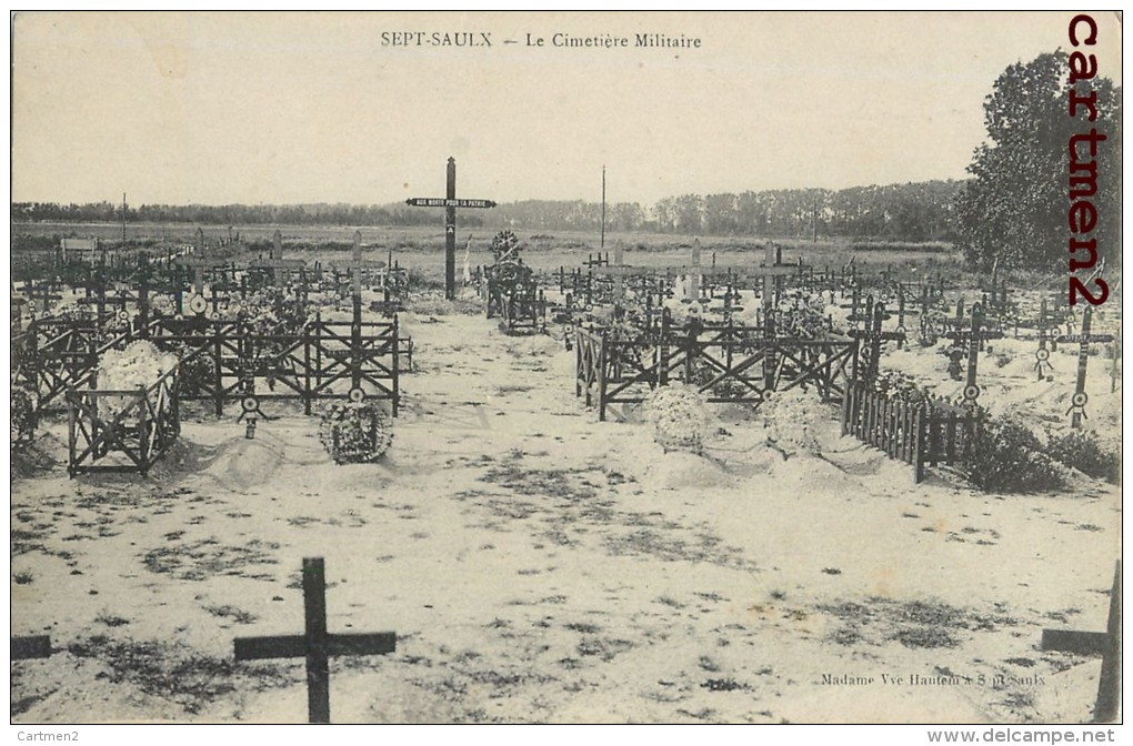 SEPT-SAULX LE CIMETIERE MILITAIRE GUERRE 51 MARNE - Autres & Non Classés