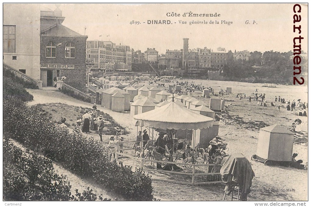 DINARD VUE DE LA PLAGE MANEGE CAROUSEL FETE FORAINE 35 - Dinard