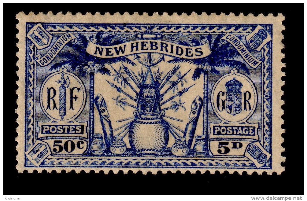 NEW HEBRIDES 1925 5d - SG 47 -   Mint Lightly Hinged MH *  1B255 - Used Stamps