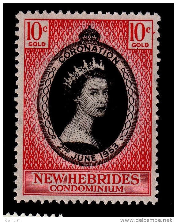 NEW HEBRIDES 1953 Coronation Omnibus - Mint Lightly Hinged MLH *  1B259 - Used Stamps