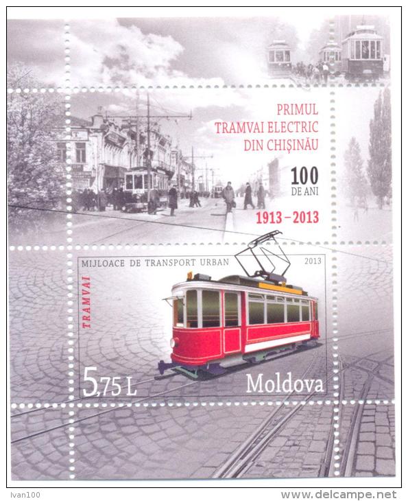 2013. Moldova, 100y Of First Tramway In Kishinev, S/s, Mint/** - Moldova