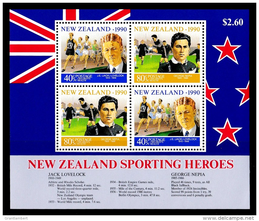 New Zealand 1992 Sporting Heroes Minisheet MNH - Unused Stamps