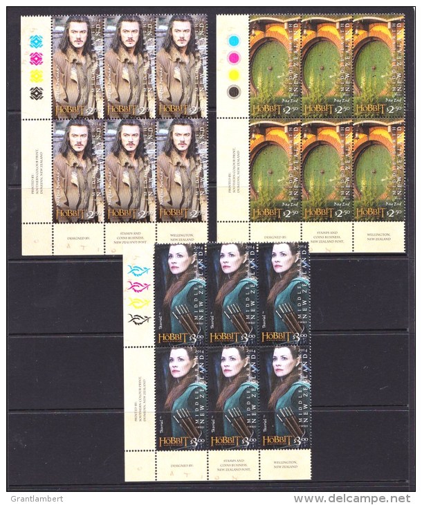 New Zealand 2014 The Hobbit Set As Corner Imprint Blocks Of 6 MNH - 2 Scans - Unused Stamps