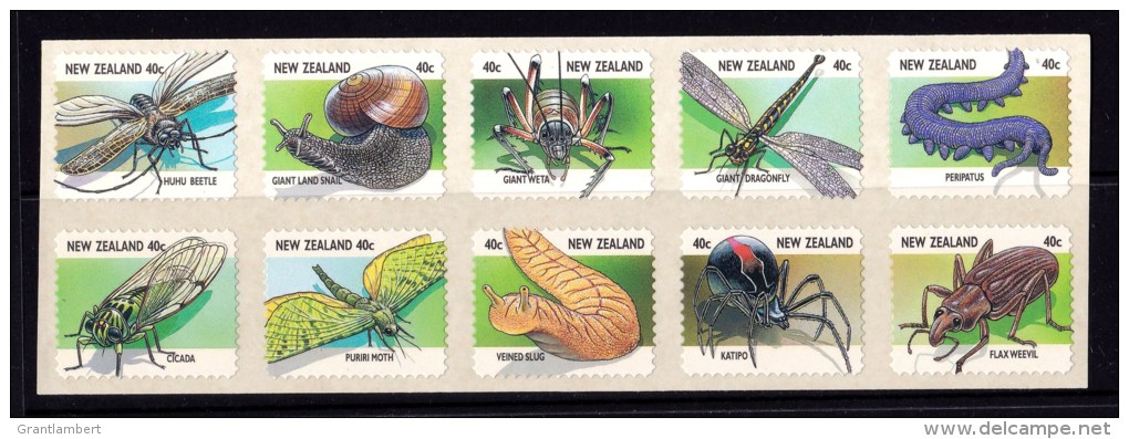 New Zealand 1997 Insects Set Of 10 Self-adhesives MNH - Unused Stamps