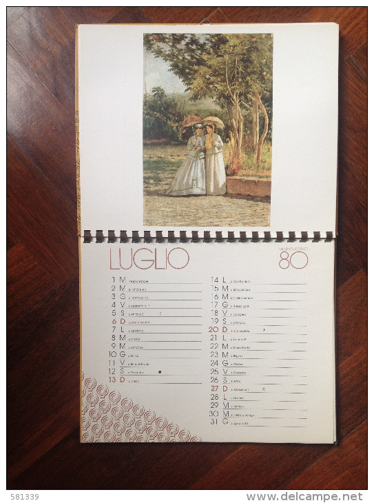 1980 GRANDE CALENDARIO "  Silvestro LEGA " Della Cassa Di Risparmio Di Bologna - Grand Format : 1971-80