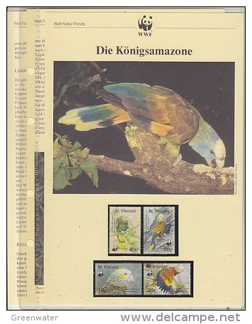 St. Vincent 1989 WWF / Parrots  4v ** Mnh With 3 Leaflets With Information About The Issue (W503) - Unused Stamps