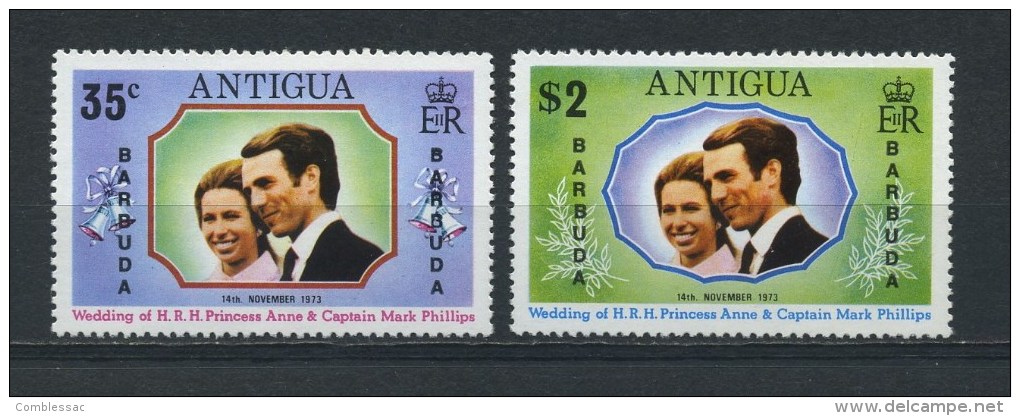 ANTIGUA  BARBUDA    1973    Royal  Wedding     Set Of  2   MNH - 1960-1981 Autonomía Interna