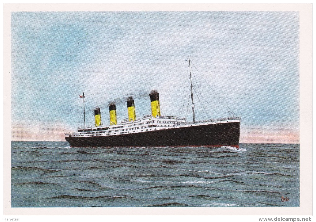 POSTAL DEL BARCO TITANIC DE LA COMPAÑIA WHITE STAR LINE (BARCO-SHIP) - Comercio